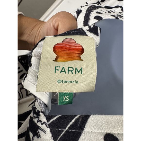 Farm Rio Black & White Cutout Maxi Dress Resortwear Vacation Size XS - Picture 6 of 11